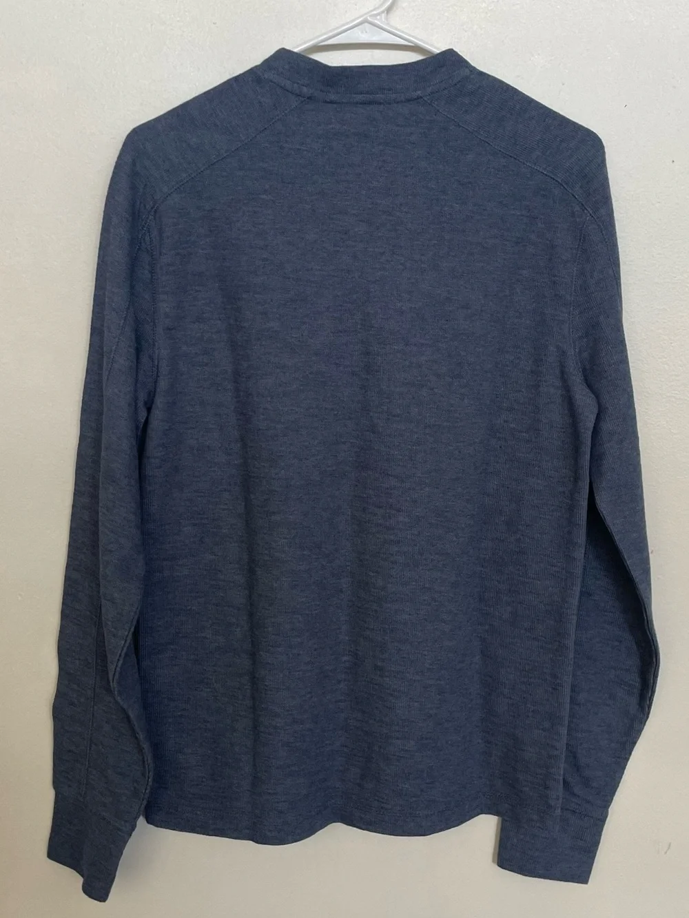 Banana Republic Heathered Navy Long-Sleeve Crewneck